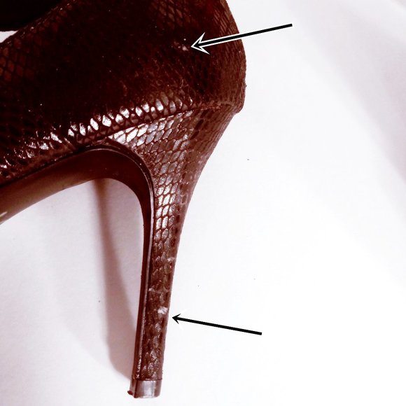 Black Textured Open Toe Olena Heels,  Black Strappy Animal Print Stilettos Heels - Picture 12 of 14